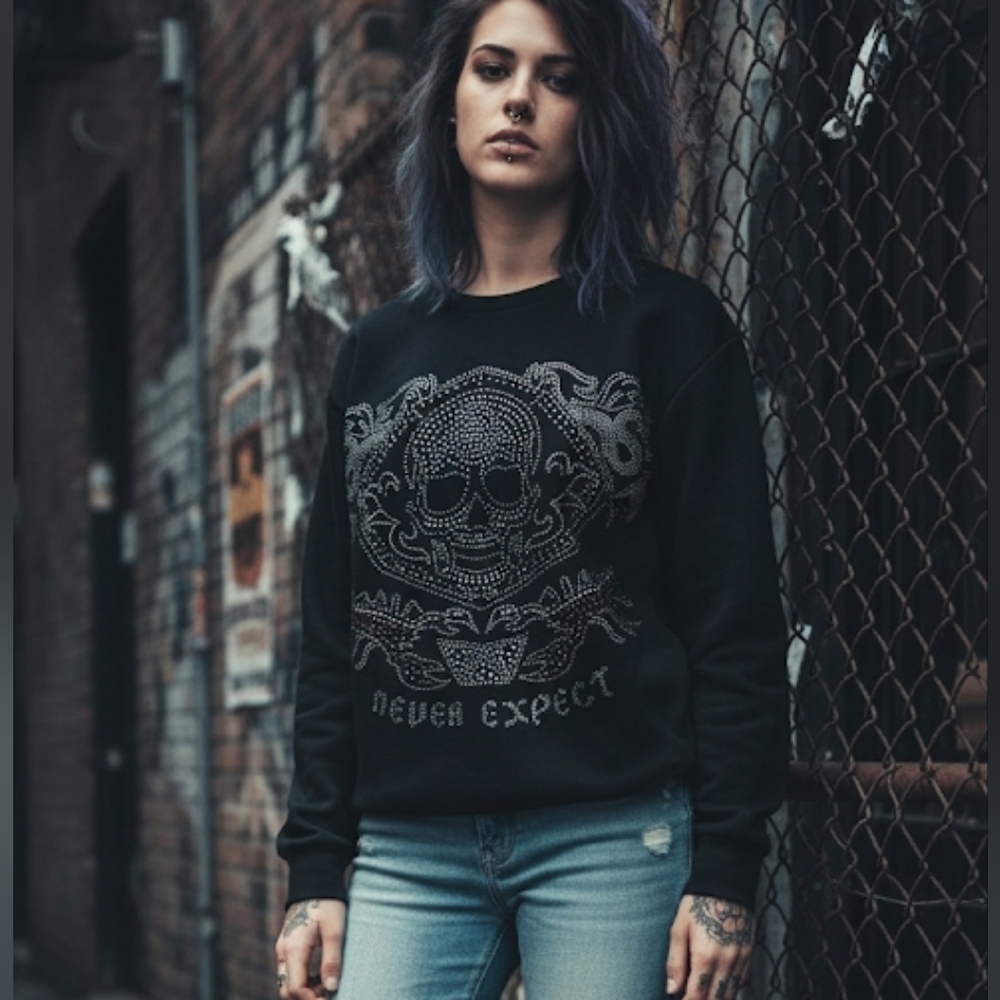 Rare Zara studded pirate scorpion sweatshirt size S